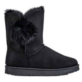 SHELOVET Mukluki con pompón negro