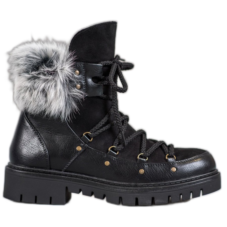 SHELOVET Botas sin cordones para mujer negro