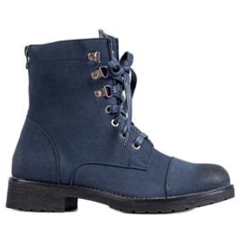 S. BARSKI Botas con cordones azul marino