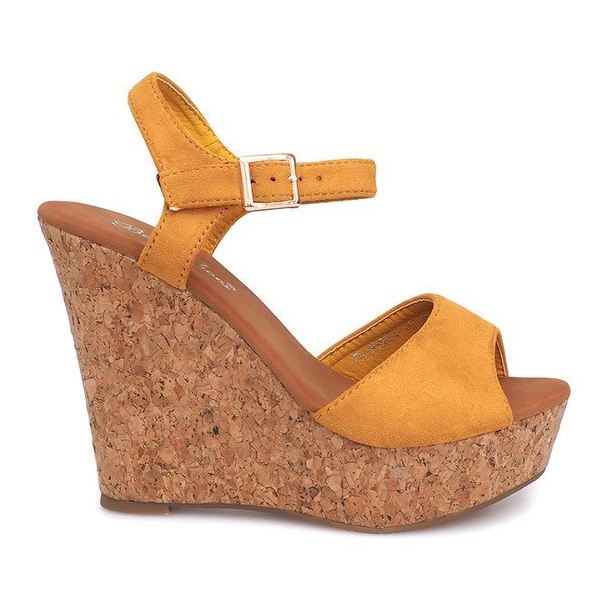 Sandalias Cuña Corcho 5H5654 Amarillo Sandalias Cuña Corcho 5H5654 Amarillo