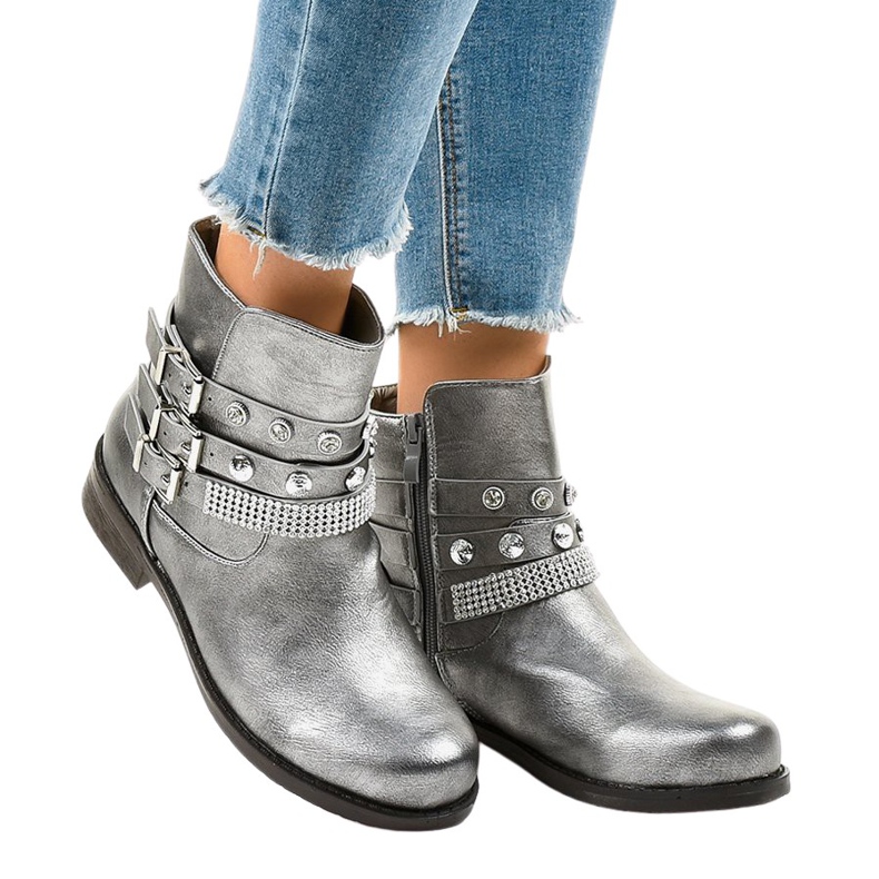 Botas grises ricamente decoradas LL179 Botas grises ricamente decoradas LL179