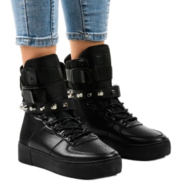 Deportivas planas negras Y-205 negro