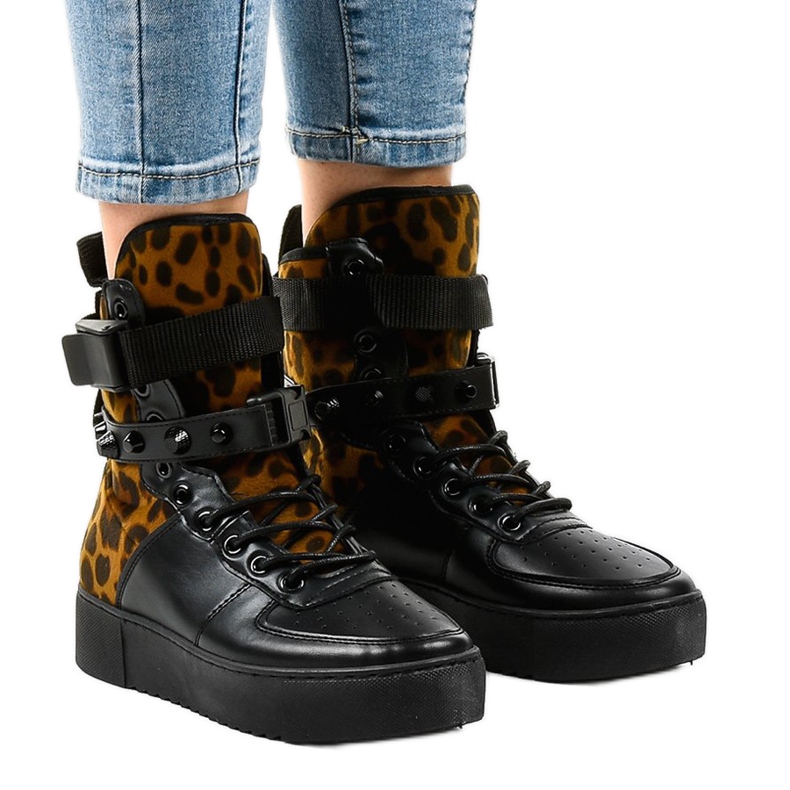 Deportivas planas negras Y-205 negro multicolor