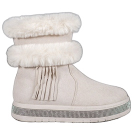 SHELOVET Botas de nieve con flecos marrón