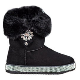 SHELOVET Botas de nieve con circonita cúbica negro