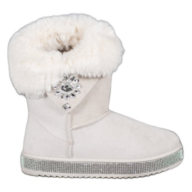 SHELOVET Botas de nieve con circonita cúbica marrón