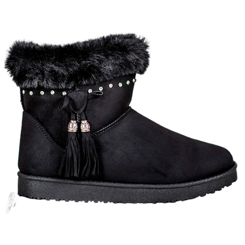 SHELOVET Mukluki con cristales negro