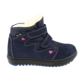 Botas con membrana Ren But 3346 velcro azul marino rosa