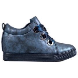 New Tlck Zapatos atados con una cinta azul