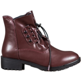 Groto Gogo Botas con acanalado rojo