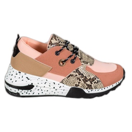 Zapatos deportivos VICES con estampado de serpiente rosado