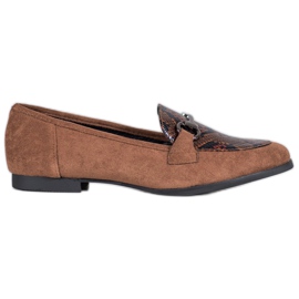 Mocasines VICES con estampado de serpiente marrón Mocasines VICES con estampado de serpiente marrón