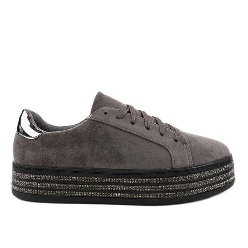 Zapatillas de mujer con adornos grises G280