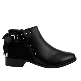 Botas de mujer planas negras con cinta Y8162 negro