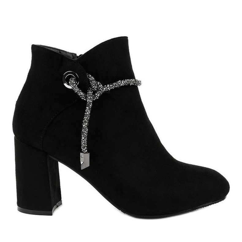 Botines de ante negro en el poste 7356-GA