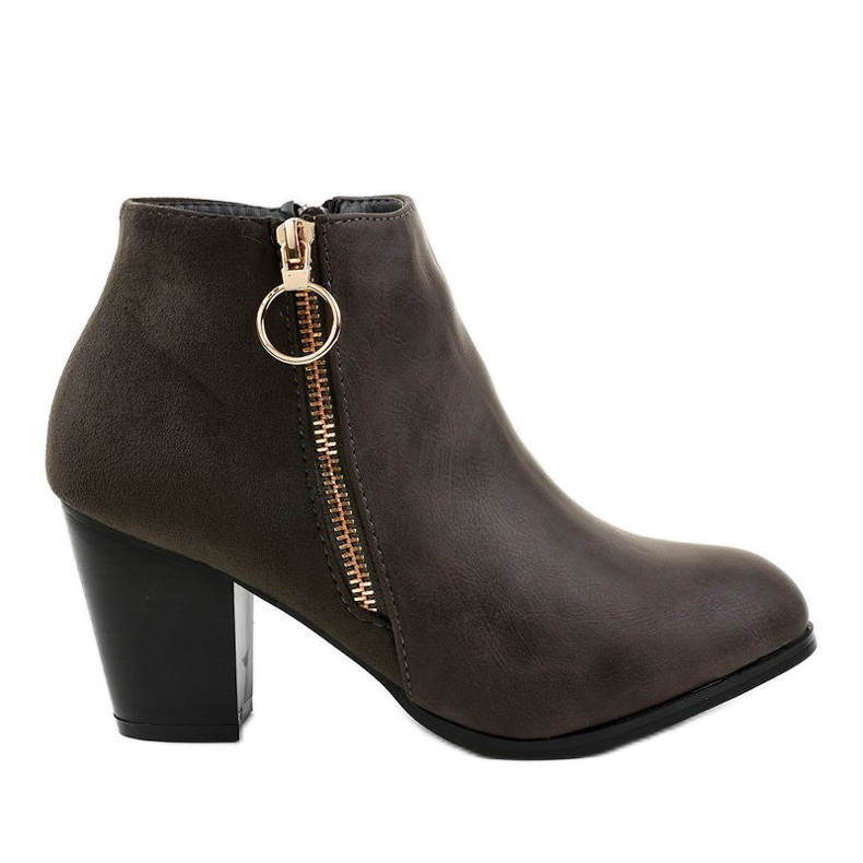 Botines grises con cremallera A166-1