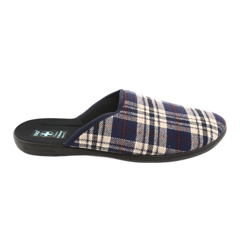 Pantuflas de hombre Adanex a cuadros pantuflas marrón azul marino