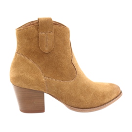 Botas vaqueras Anabelle 1466 de ante camel claro marrón multicolor amarillo