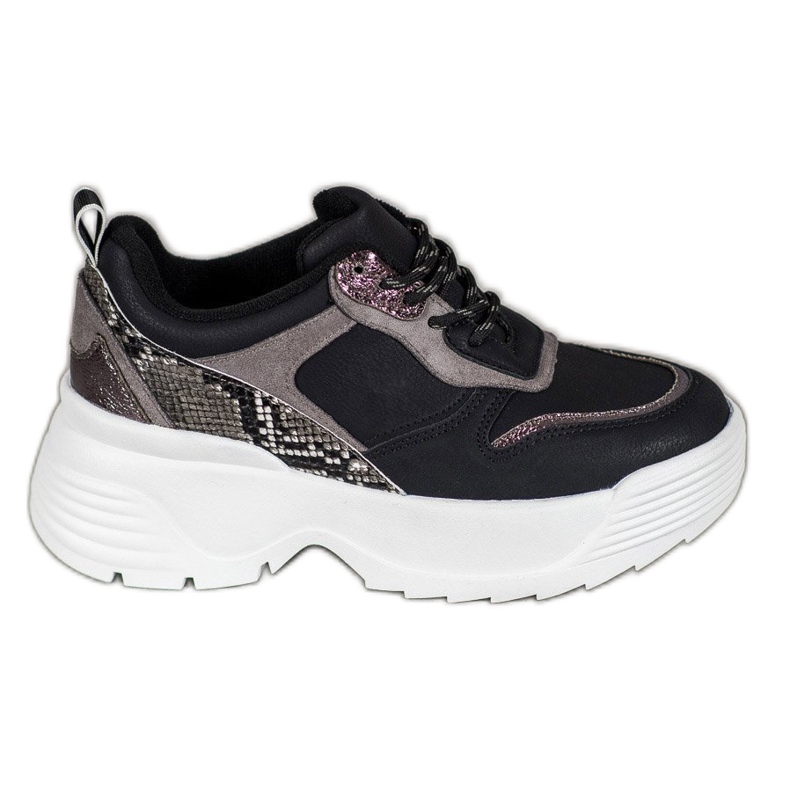 Snekaers en la plataforma VICES negro Snekaers en la plataforma VICES negro