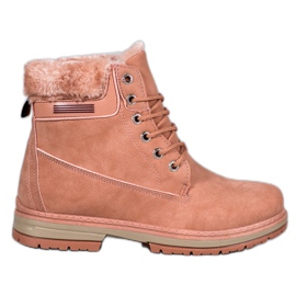 SHELOVET Botas de montaña con piel rosa