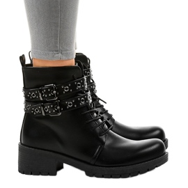 Botas negras con hebillas 9996-7 negro Botas negras con hebillas 9996-7 negro