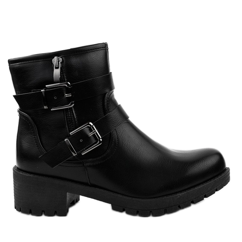 Botas negras con hebillas 9996-5 negro Botas negras con hebillas 9996-5 negro