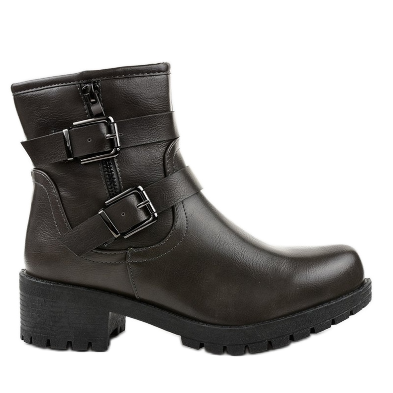 Botas grises con hebillas 9996-5 Botas grises con hebillas 9996-5