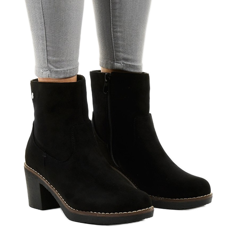 Tacones altos de ante negro 8B852 Tacones altos de ante negro 8B852