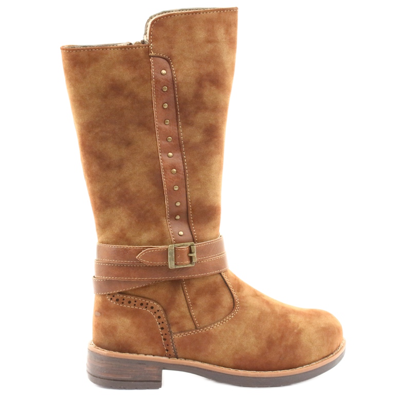 Botas largas American Club GC31 con pedrería marrón