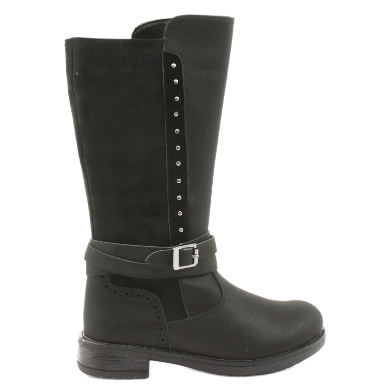 Botas largas American Club GC31 con pedrería negro gris