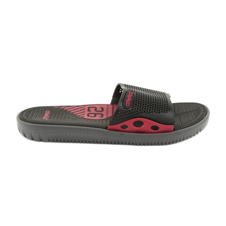Atletico 6168 Pantuflas Atlético de Piscina negro rojo
