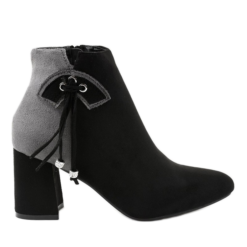 Botines de ante negro en el poste H372 gris Botines de ante negro en el poste H372 gris