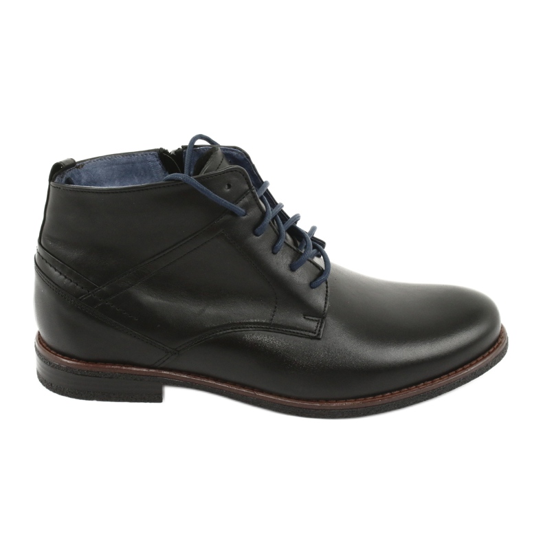 Botas de cuero en la cremallera Nikopol 702 negro