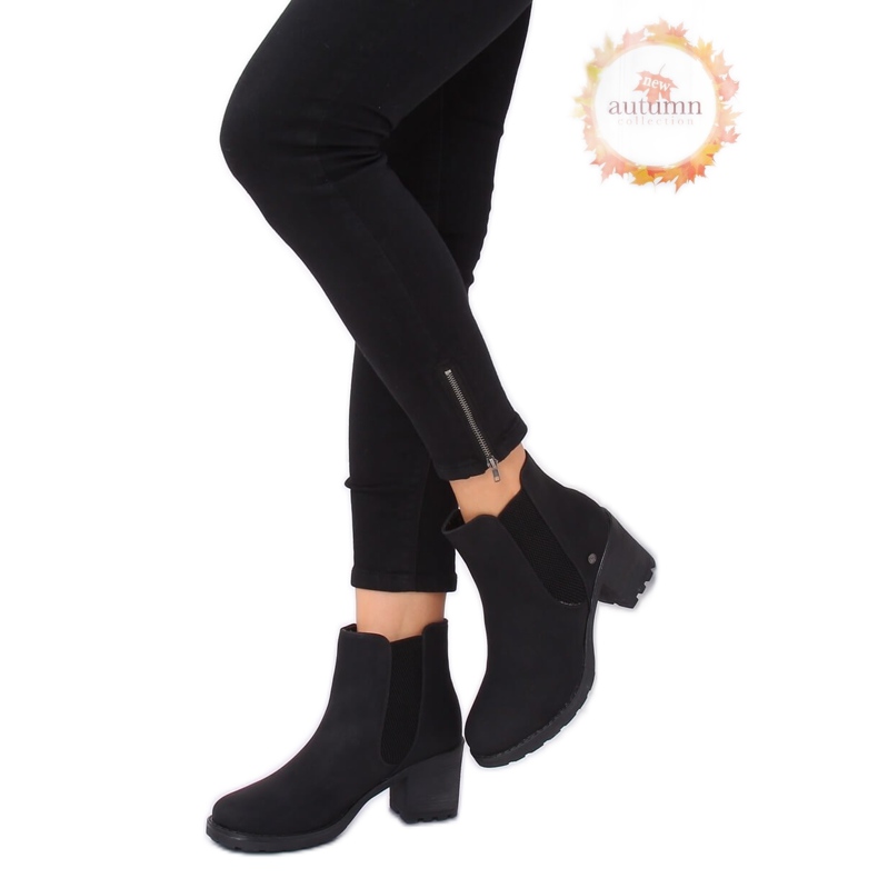 Botines Chelsea negros, negro L2065 Negro