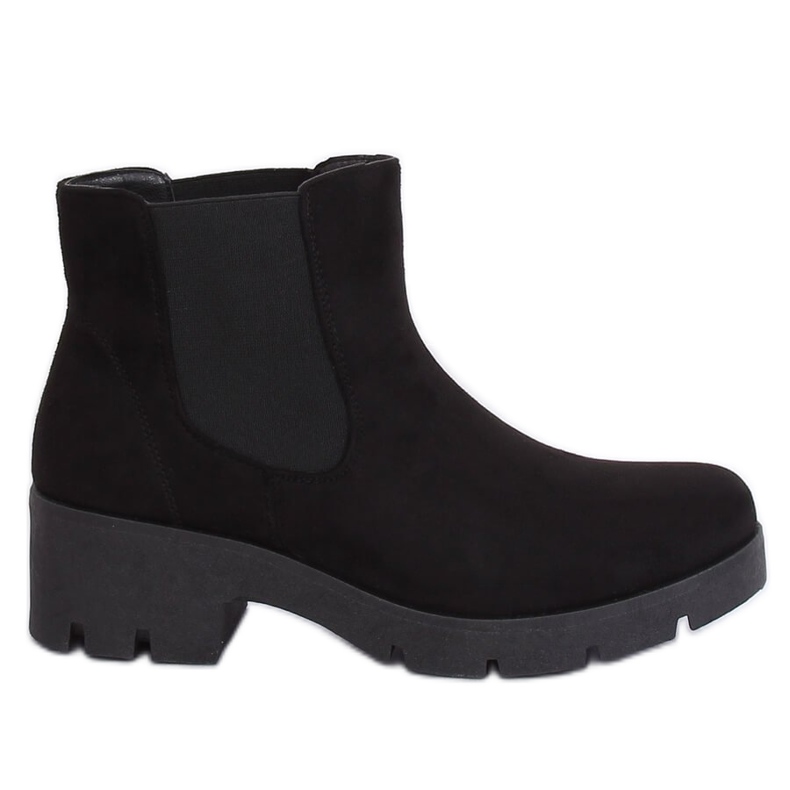 Botines Chelsea negros con suela gruesa 9996-6 Negro