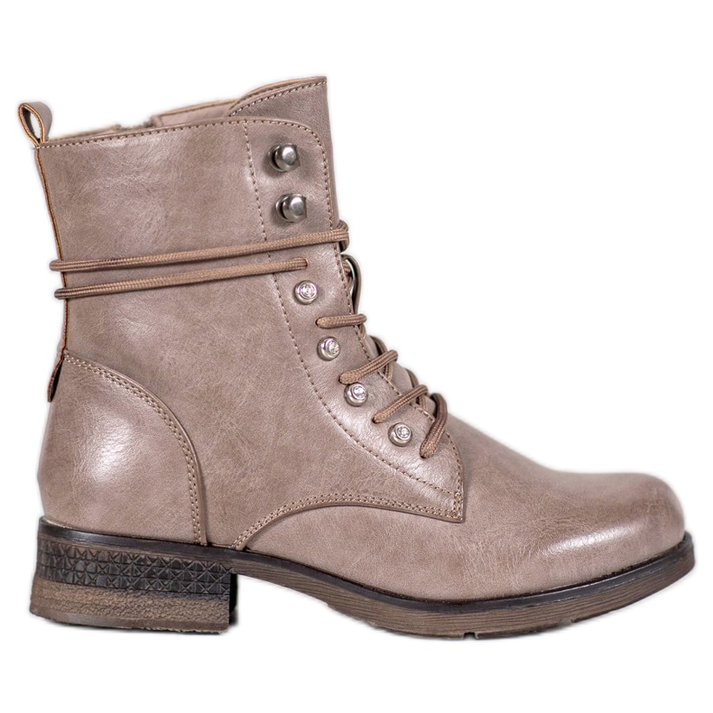 SHELOVET Botas de cuero ecológico marrón
