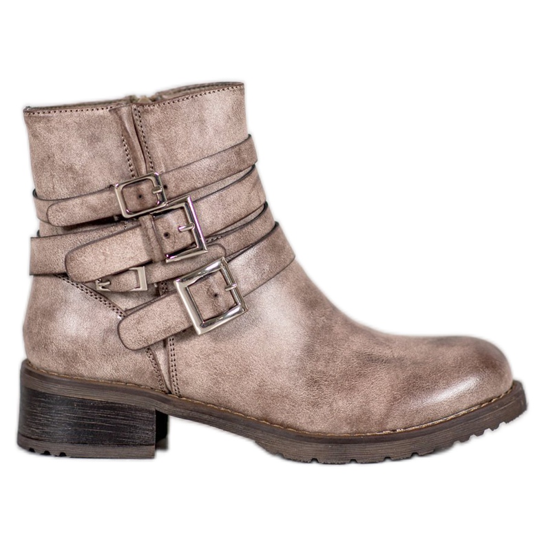 SHELOVET Botas beige clásicas