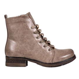 Forever Folie Botas con cordones beige