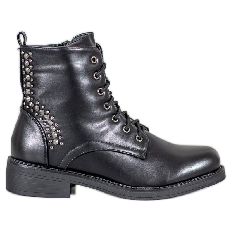 SHELOVET Botas con diamantes de imitación negro