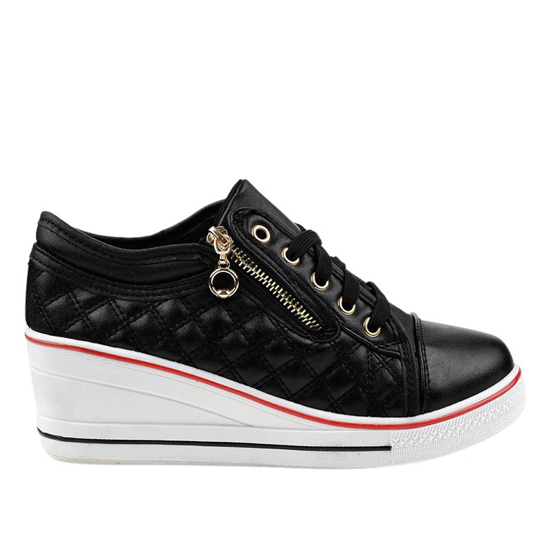 Zapatillas negras en la cuña LT-413B-1 negro