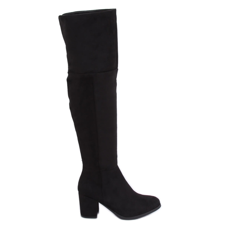 Botas mosqueteras con tacones bajos negro 8B965 Negro