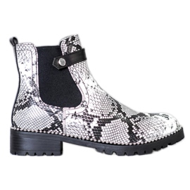 Seastar Botines chelsea con estampado de serpiente blanco multicolor