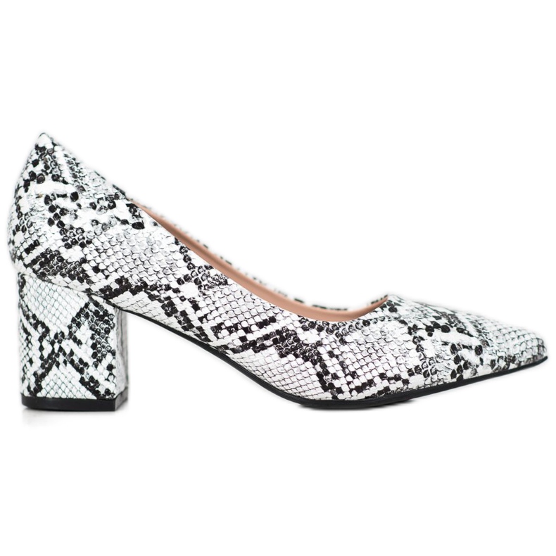 Seastar Zapatos de tacón con estampado de serpiente blanco gris multicolor