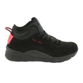 McKey High Men's Sports Shoes Black Suede 1068 negro