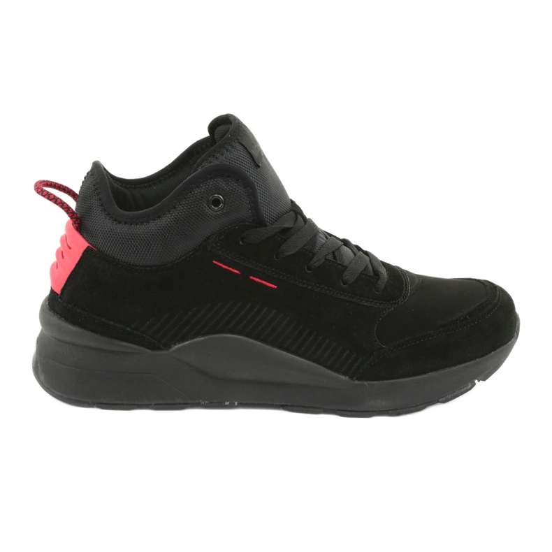 McKey High Men's Sports Shoes Black Suede 1068 negro