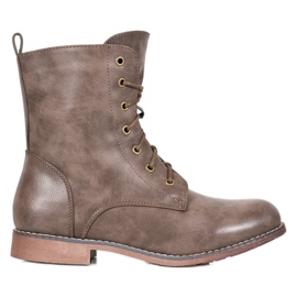 Super Me Botas altas con cuero ecológico marrón