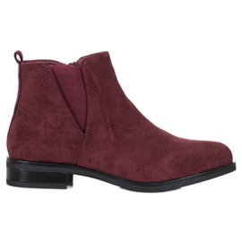 Ideal Shoes Botas sin cordones rojo