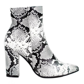 Seastar Bota con estampado de serpiente blanco negro multicolor