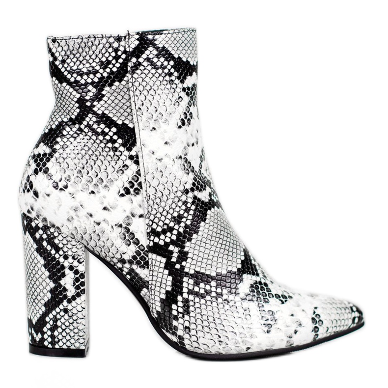 Seastar Bota con estampado de serpiente blanco negro multicolor