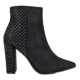 Seastar Botines de ante con circonita cúbica negro